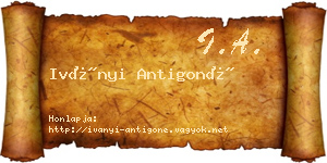 Iványi Antigoné névjegykártya