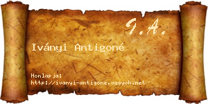 Iványi Antigoné névjegykártya
